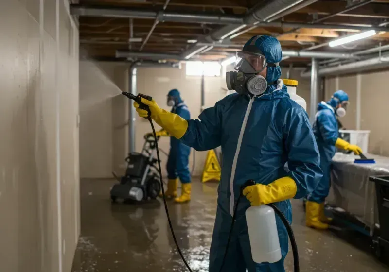 Basement Sanitization and Antimicrobial Treatment process in White Island Shores, MA